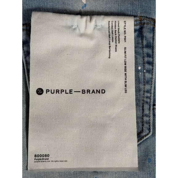 ❌SOLD❌Purple Brand Men's Slim Fit jeans Paint Splatter Distressed Style P001 - Picture 10 of 14